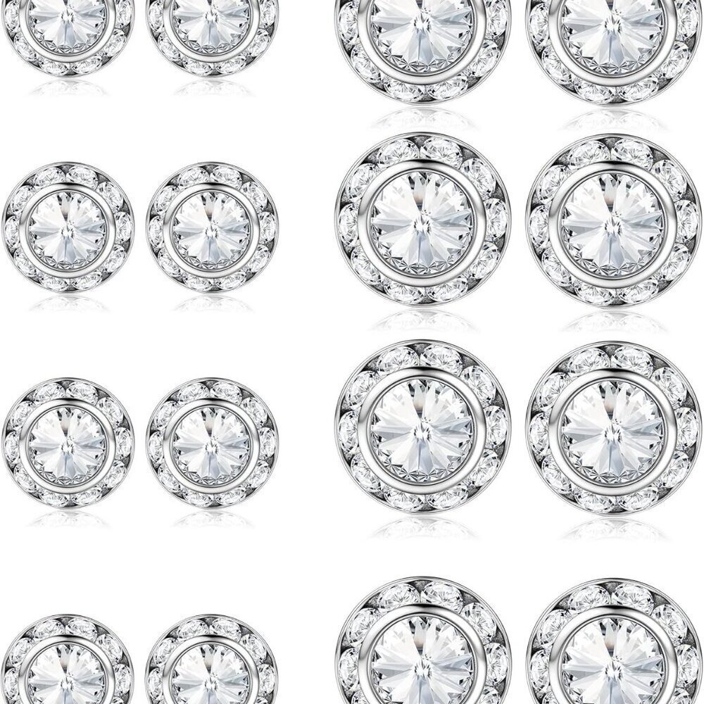 8 Pairs Rhinestone Earrings Set Women Stage Dance Wedding Party Jewelry